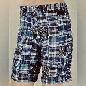 Polo Ralph Lauren  India Madras Plaid & Paisley Patchwork Shorts  big boys Sz 14